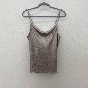 Skies Are Blue Metallic Foil Print Cami Tank Shirt 43641 Womens size Medium NEW